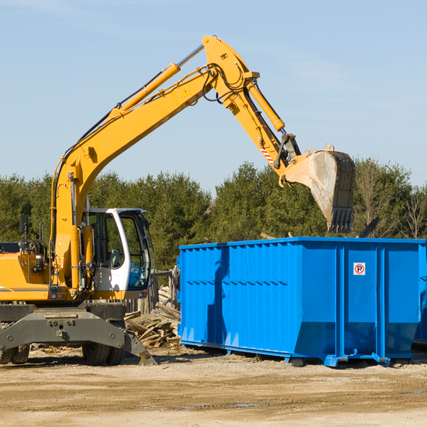 what size residential dumpster rentals are available in Blue Ridge TX